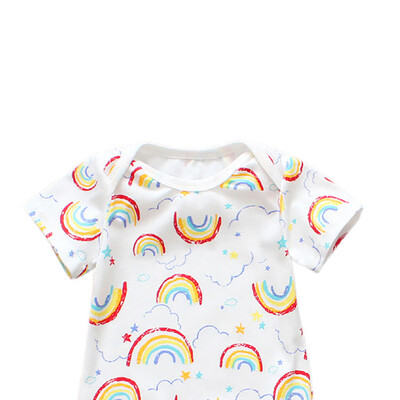 

Summer Baby Boys Girls Cartoon Animal Pattern Bodysuit One-Piece Short Sleeve Jumpsuit