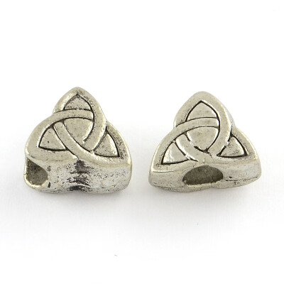 

Tibetan Style Alloy European Beads Large Hole Triangle Beads Antique Silver 13x14x7mm Hole 5mm about 331pcs1000g