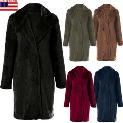 

Women Winter Warm Fluffy Coat Overcoat Cardigan Jacket Top Outwear Loose Sweater
