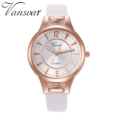 

Vansvar Ladies Clock Quartz Wristwatches Reloj Casual Leather Thin Band Hours Watch Fashion Luxury Ladies Woman Watches 533