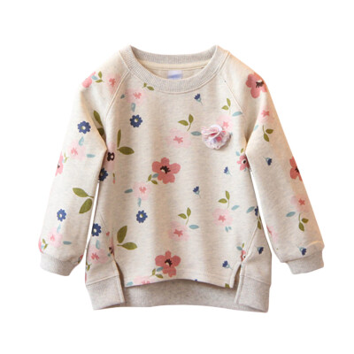 

Autumn 2019 Fashion Long Sleeve T-Shirts Baby Girls Floral Print Tops Tees Kids Letters Casual Blouse 2-8Y