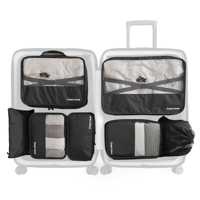 

7 PCS Travel Luggage Packing Bag Set Portable Clothes Organizer Water-resistant Storage Cubes Pouch Set