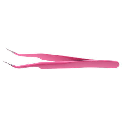 

Straight Curved Tweezers Nail Art Pink Nipper for Picking Rhinestones