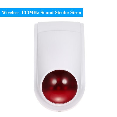 

Wireless Sound Strobe Siren Alarm Host Flash Light Alarm Outdoor Waterproof Compatible with 433MHz Remote Control Door Sensor PI