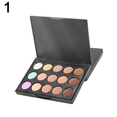 

15Colors Concealer Palette with Brush Powder Puff Face Contouring Beauty Makeup