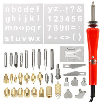

New Style Electric Wood Burning Tool Kit 37PCS Craft Set Soldering Pyrography Art Pen Tips USUKEUSAA Plug