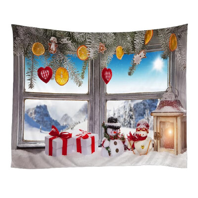 

Christmas Tapestries Wall Hanging Art Tapestry Polyester Xmas Fireplace Tapestry Table Cloth Bedspread Beach Picnic Mat Party Livi