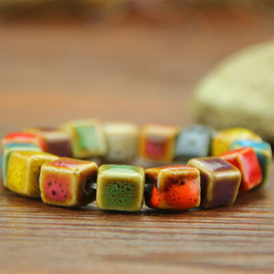 

Heart Shaped Vintage Beads Lady Bracelet Bohemia Ceramic Stone Charm Women Bangles Fashion Yoga Gift