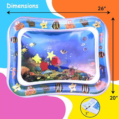 

Inflatable Tummy Time Baby Water Play Mat for Infants Toddlers BPA Free Leakproof Activity Center for Newborns Engaging Fun Summer
