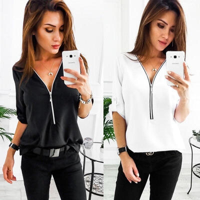 

Women Casual Tops New T-Shirt Loose Fashion Blouse Cotton Blouse Long Sleeve