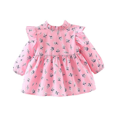 

Flowers Baby Girls Dressborn Spring Girls Clothes Long Sleeve Kids Dress For Girls Cotton Print Princess Dress