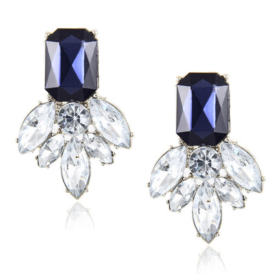 

H20 Fashion Jewelry Black Blue Crystal Rhinestone Drop Earrings Red Pink Flower Dangle Earrings Women Luxury Wedding Jewelry