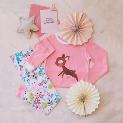 

UK Toddler Kids Baby Girls Deer Top Long Pants Legging Outfits Clothes Tracksuit