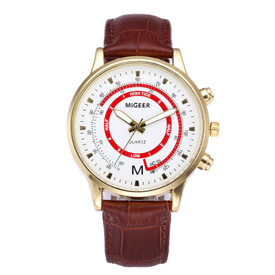 

Gobestart Men Business Watch Leather Strap Sports Fashion Watch Simulated Quartz Watch