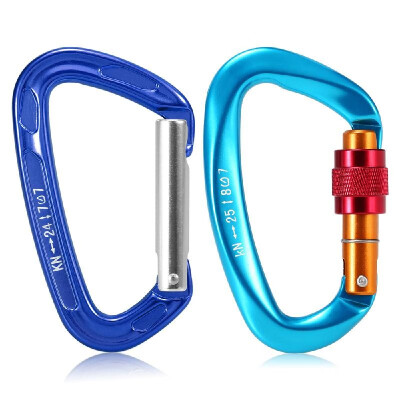 

24KN Non-locking Straight Gate Carabiner 25KN Twist Gate Carabiner Heavy Duty D Shape Buckle Pack Rappelling Hammock Locking Clip