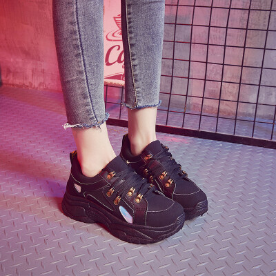 

Dad shoes Korean version of ulzzang2019 Chaochun new style student thick soled sports shoes super hot&intelligent smoked shoe