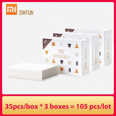 

105pcslot Xiaomi SIMUFN Laundry Anti Cloth Dyed Sheets Leaves Laundry Color Run Remove Sheet Color Catcher in Washing Machine Clo