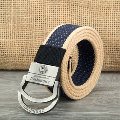 

Double ring buckle Men belt Quality canvas Alloy buckle Man&Women belt Outdoor casual Men cowboy belt 110-140 cm