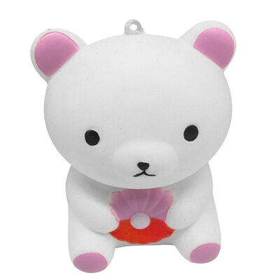 

Gotoamei White Bear Toast Scented Charm Slow Rising Squeeze Stress Reliever Toy