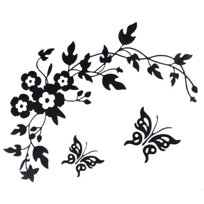 

Black Butterfly Flower Bathroom Toilet Seat Wall Stickers Home Decor