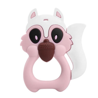 

Safe Cartoon Squirrel Silicone Baby Teethers Teeth Comfort Toy Dental Care