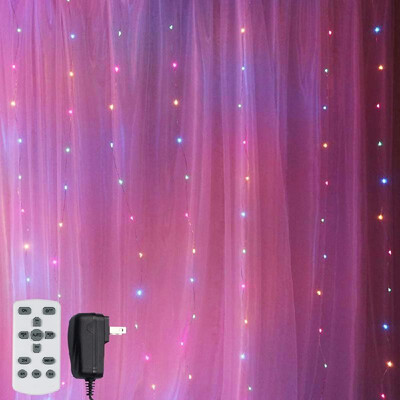 

Window Curtain Lights 300 LED String Lights 8 Lighting Mode Remote Control for Wedding Birthday Party Warm White 300300cm AC110