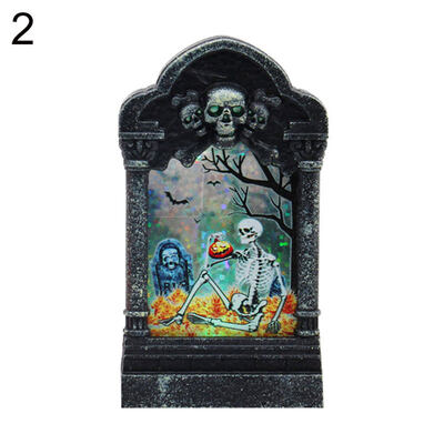 

Skeleton Pumpkin Tombstone LED Lighting Desk Ornament Halloween Party Bar Decor