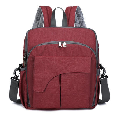 

USB Charging Solid Color Mummy Backpacks Baby Feeding Highchair Diaper Bag Mom Large Capacity Multifunctional Handbag