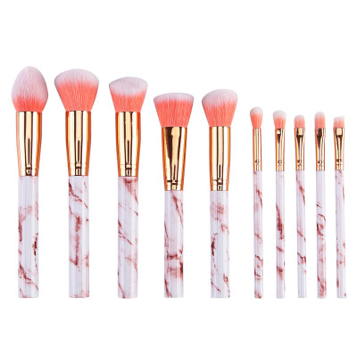 

Toponeto 10pc Marble Powder Blush Eyeshadow Face Foundation Eyebrow Cosmetics Brush Kit