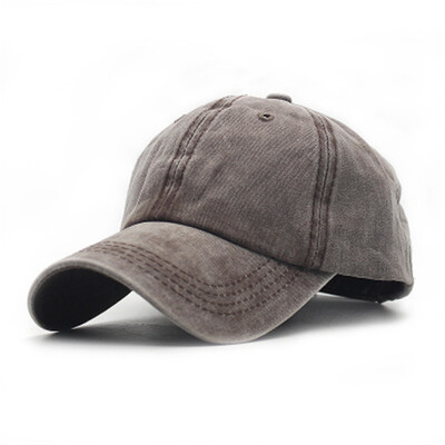 

Vintage solid nude baseball cap mature washed denim cap for outdoor travel