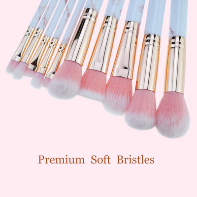 

〖Follure〗10 Pcs Marble Makeup Brush Set Eye Shadow Brush Cosmetics Blending Brush Tool