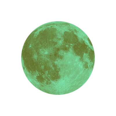 

〖Follure〗30cm 3D Large  oon Fluorescent Wall Sticker Removable Glow In The Dark Sticker