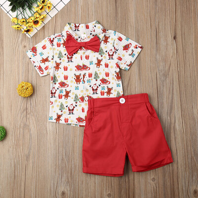 

Toddler Kid Baby Boy Christmas Cartoon T-shirtPants ShortsLong Outfits Clothes