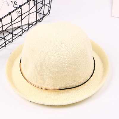 

Spring&Autumn England retro-dome small gift hat summer casual metal hemming hat womens fashion sun-shading basin cap