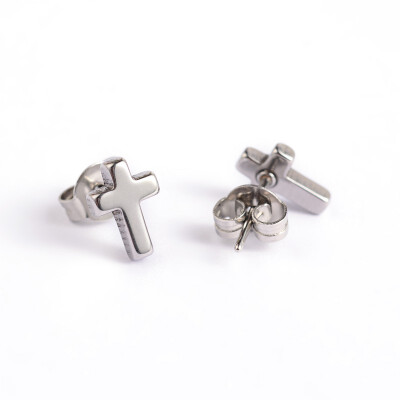 

Cross 304 Stainless Steel Ear Studs Stainless Steel Color 8x6mm Pin 07mm