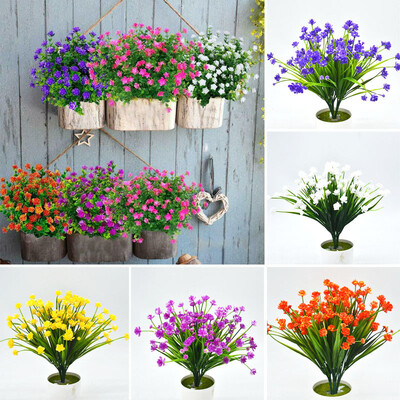 

Artificial Plastic Greenery Shrub Fake Flowers Bouquet Home Wedding Decor Gift