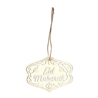 

10pcs Vintage Wood Eid Mubarak Ramadan Pendants Wall Hanging Ornament Decor