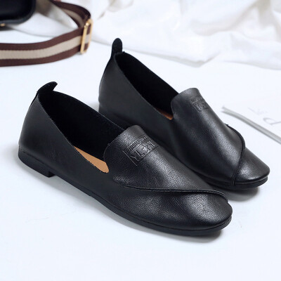 

Ins small leather shoes women retro Joker English wind flat bottom small leather shoes women cute soft sister ulzzang student tide