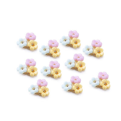 

10pcs 3D Flowers Resin Nail Charms Studs Nail Art Stickers Manicure Decor