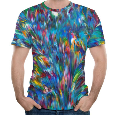 

Toponeto Mens 3D Printed Short Sleeve Shirt Casual Top Loose Blouse Round Neck Tee