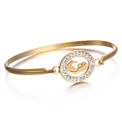 

European&American Trends Jewelry Woman Mother of High-grade Stainless Steel Bracelet New Simple Fashion Jewelry