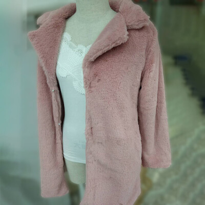 

Womens Faux Fur Autumn Winter Jackets Solid Fluffy Plus Size Overcoat Outwear