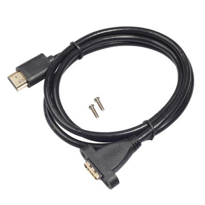 

Gold Plated V14 HDMI Extension Cable Male to Female w Screw Panel Mount