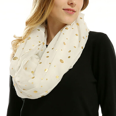 

Gobestart Lady Women Soft Warm Bronzing Dots Print Neck Scarf Wrap Scarves Muffler