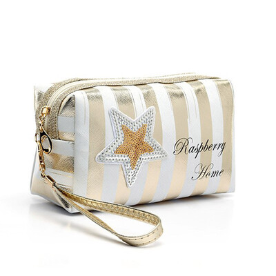 

New Women Strip Make Up Bag Waterproof Laser Cosmetic Bags Pvc Pouch Wash Toiletry Bag Travel Organizer Case