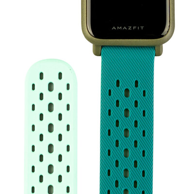 

Amazfit Porous Sports Strap Lake Blue with Light Green for GTR42mm GTS Youth Edition Youth Lite Health Watch