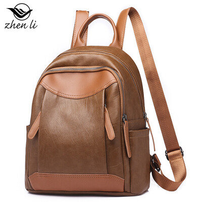 

Supply lady bag new PU leather college wind girl backpack simple female backpack