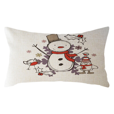 

Tailored Christmas Santa Claus Pillow Case Linen 30x50cm Throw Cushion Cover Home Decor