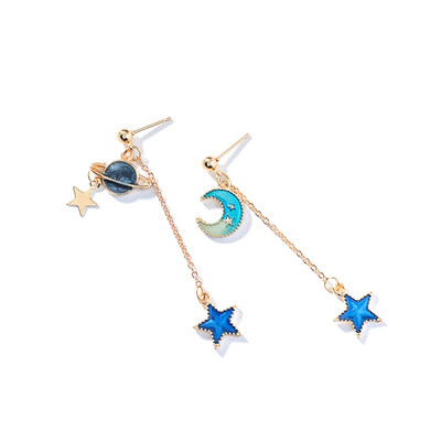 

1 Pair Unique Star Moon Planet Dangle Drop Earrings Fashion Alloy Hook Earring Women Jewelry Accessories Gifts