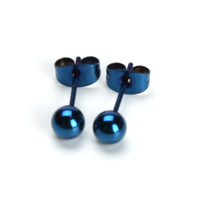 

345mm Stainless Steel Round Ball Ear Stud Earrings MenWomens Jewelry Gift